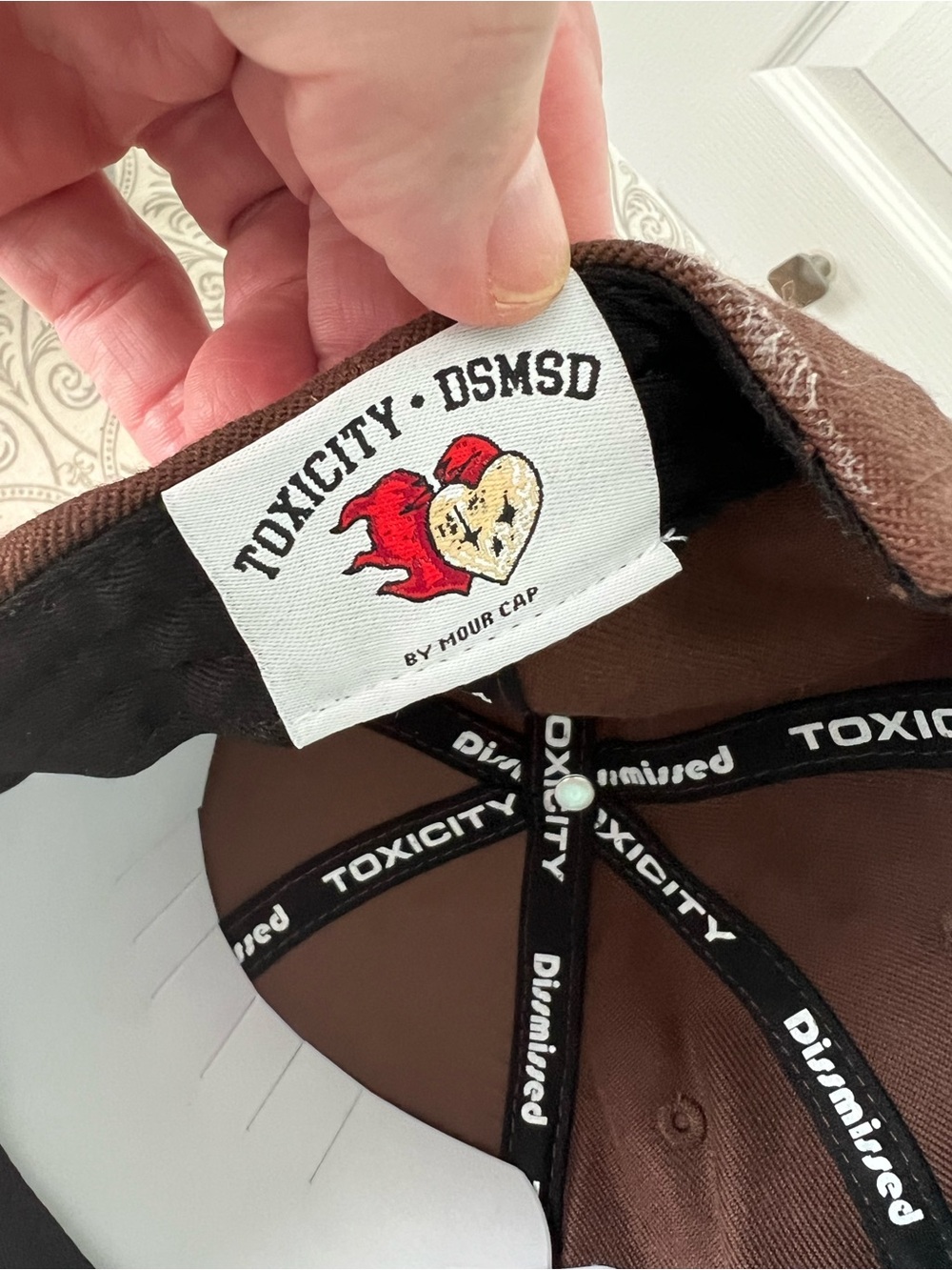 Toxicity Embroidered Brown Baseball Cap with Jewel Accents - Picture 6 of 6
